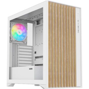 SAMA V Nature Mid Tower CASE WITH 3X ARGB FANS – WHITE