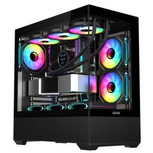 SAMA Neview SV02 Mid Tower case with 3x argb fans – Black