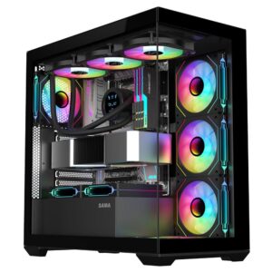 SAMA Neview SV01 Mid Tower case with 4x argb fans – Black