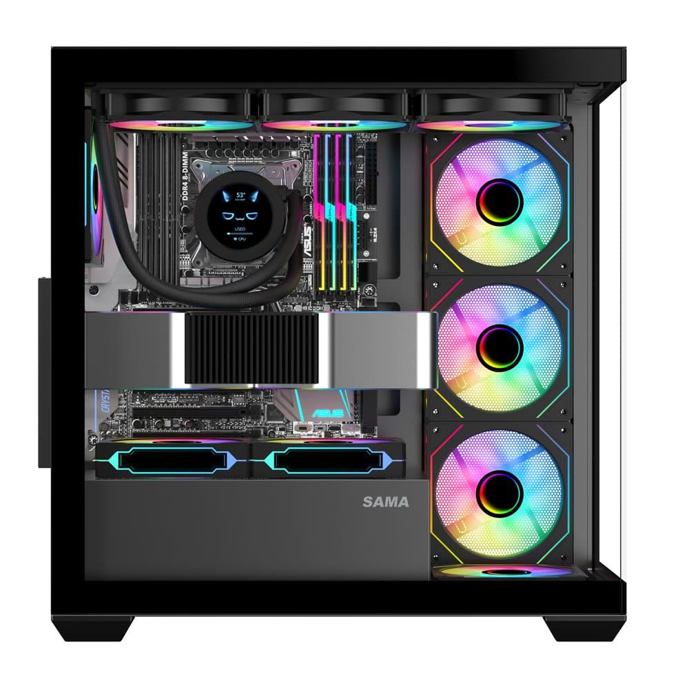 SAMA Neview SV01 Mid Tower case with 4x argb fans – Black - Image 5