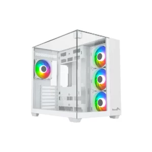 Thunder Battle Station TGC-666 Mid Tower case with 4x ARGB fans – white