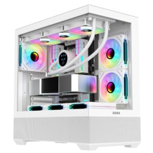 SAMA Neview SV02 Mid Tower case with 3x argb fans – white