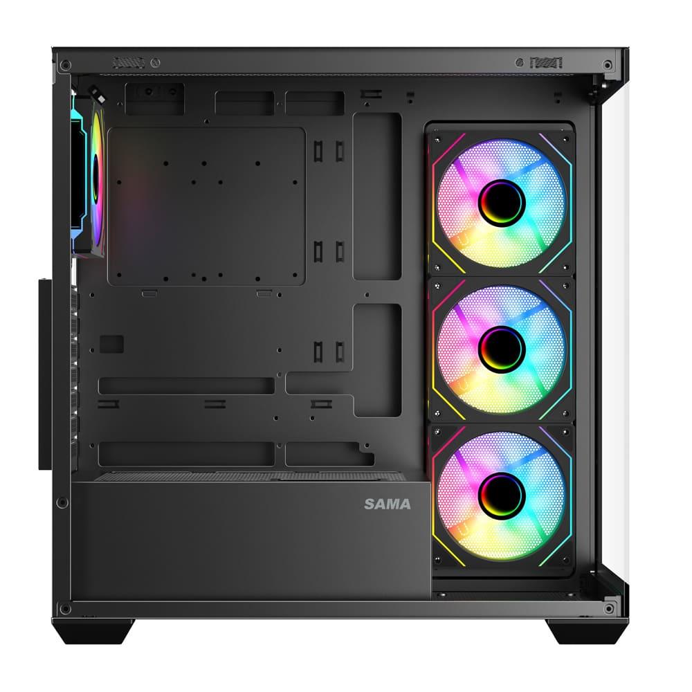 SAMA Neview SV01 Mid Tower case with 4x argb fans – Black - Image 4