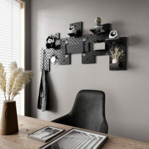 MXG PB-07 Wall Mounted Modular Gaming Pegboard - Black