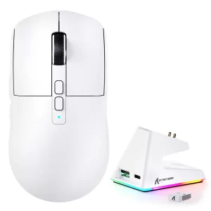 Attack Shark X6 PAW3395 Gaming Mouse with Dock - White