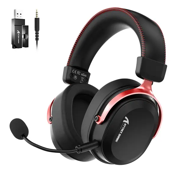 Attack Shark L30 PRO AI Noise Cancelling Gaming Headset - Black Red