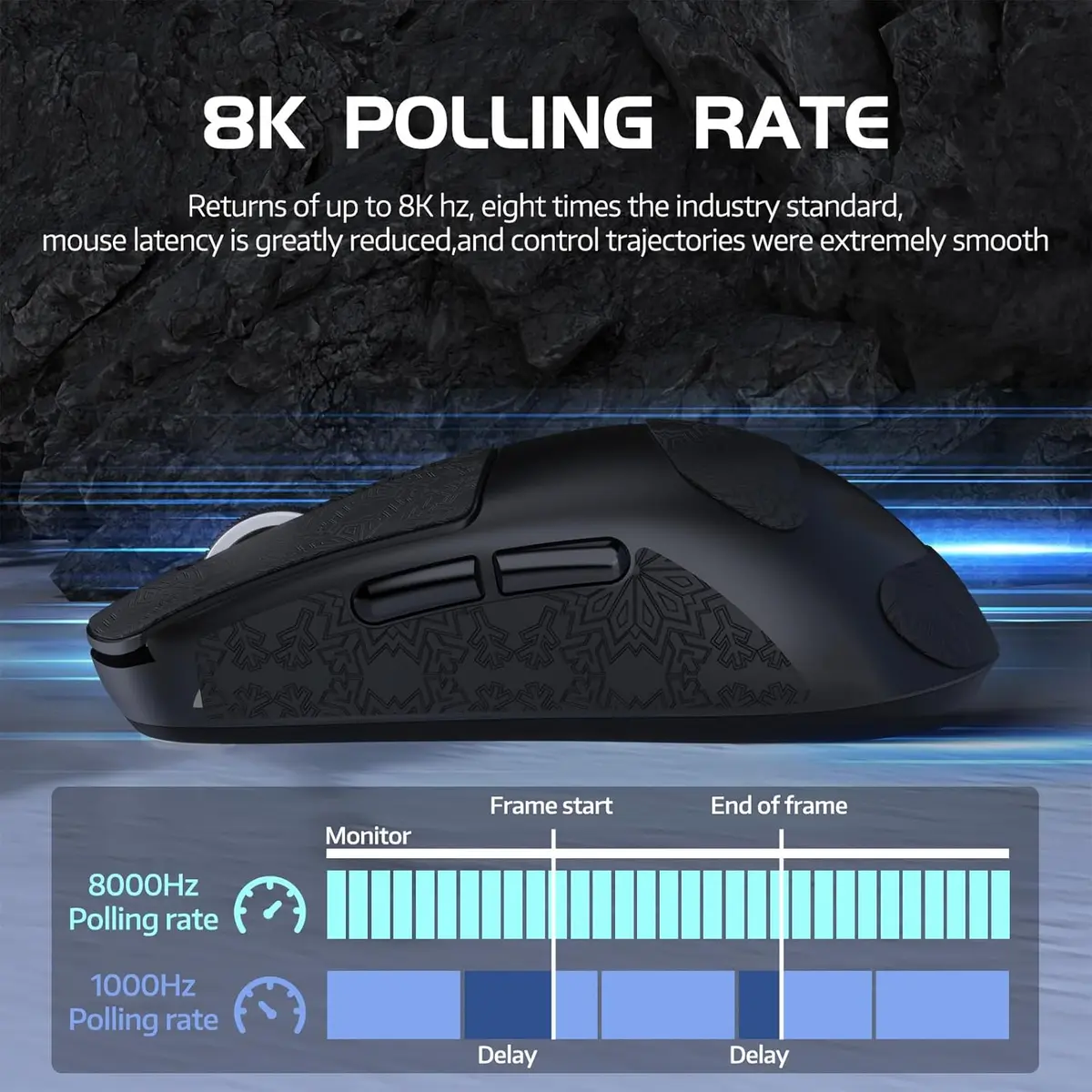 Attack Shark R6 PAW3950 MAX Gaming Mouse - Black - Image 3