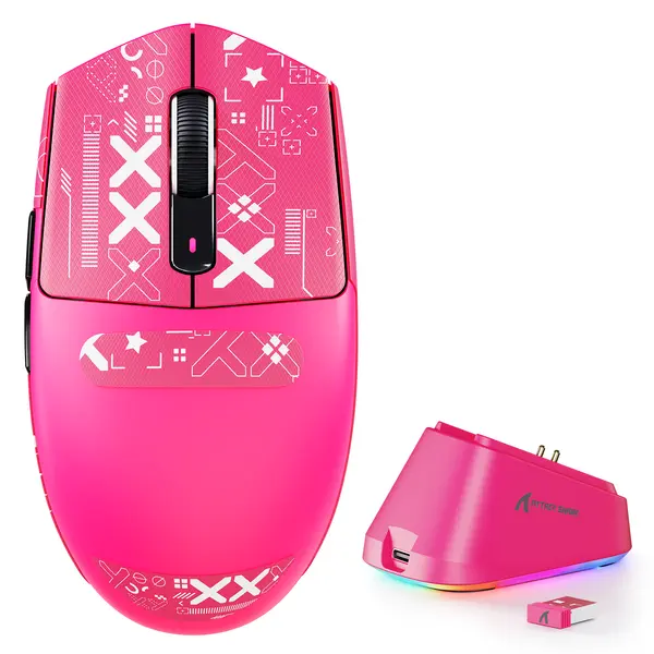 Attack Shark G3 Pro PAW3311 Gaming Mouse with Dock - Berry Red