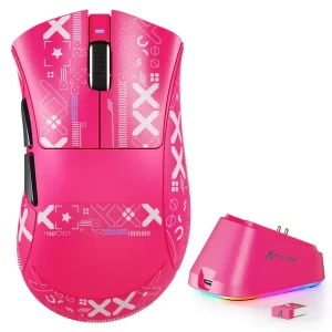 Attack Shark V3 PRO PAW3311 Gaming Mouse with Dock - Red