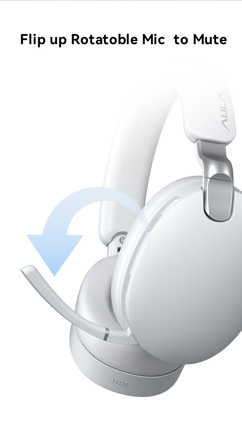 Aula A500 Wireless Gaming Headset with ANC - white - Image 5