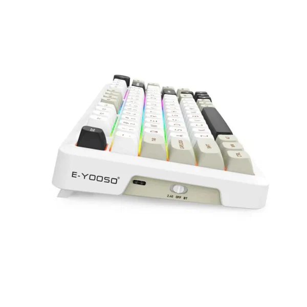 E-Yooso Z82 Tri-Mode Wireless Gaming Keyboard - white/grey/black - Image 4