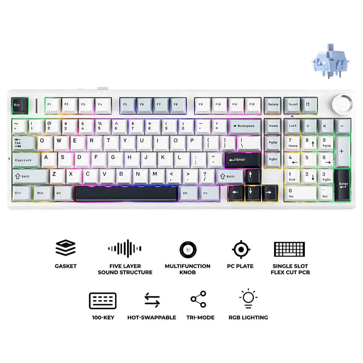 Aula F99 Pro wireless mechanical keyboard - Star Vector Switch - Image 2