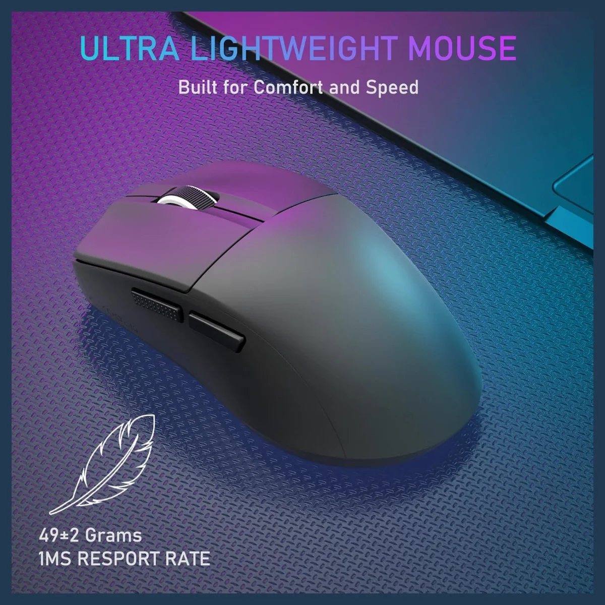 E-Yooso X44 Lite Wireless Gaming Mouse - black - Image 3