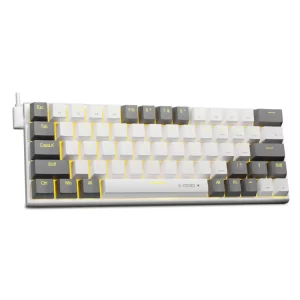 E-Yooso Z11 USB 60% Mini Mechanical Gaming Wired Keyboard - white grey
