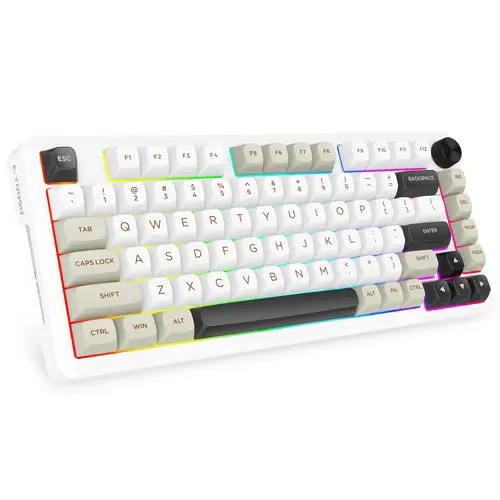 E-Yooso Z82 Tri-Mode Wireless Gaming Keyboard - white/grey/black - Image 5