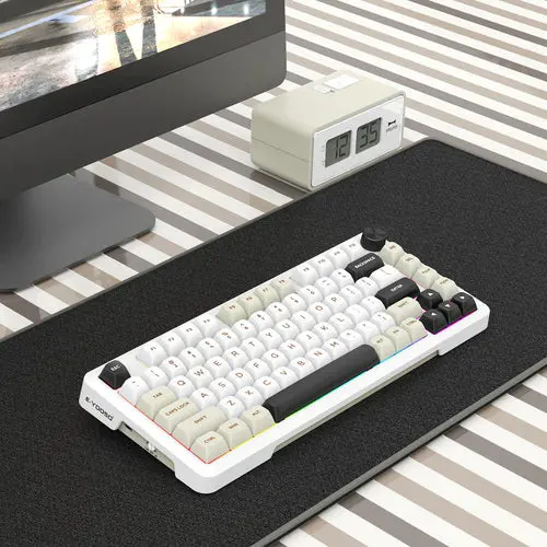 E-Yooso Z82 Tri-Mode Wireless Gaming Keyboard - white/grey/black - Image 6