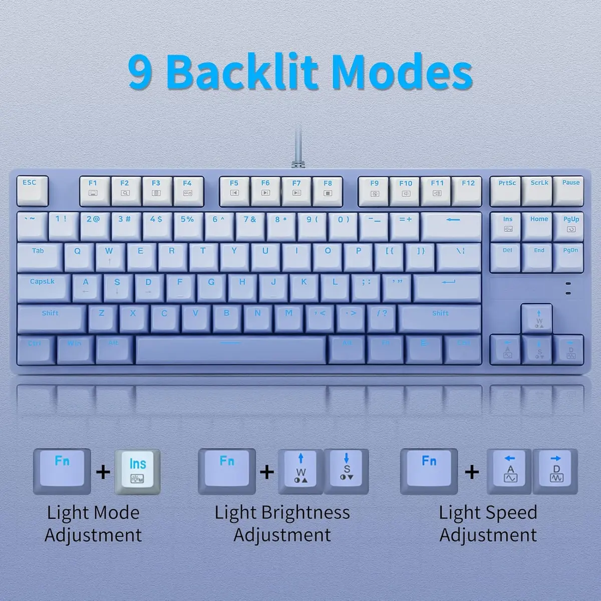 E-Yooso Z87 Wired Mechanical Gaming Keyboard - gradient blue - Image 2
