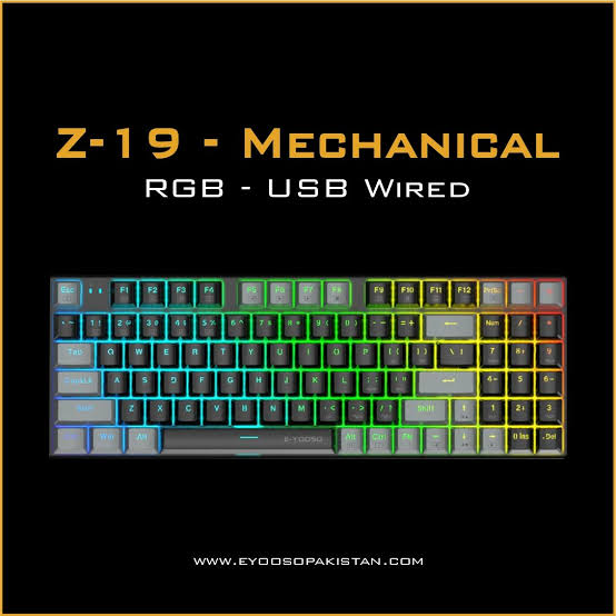 E-Yooso Z19 wired mechanical gaming Keyboard - black/grey - Image 4