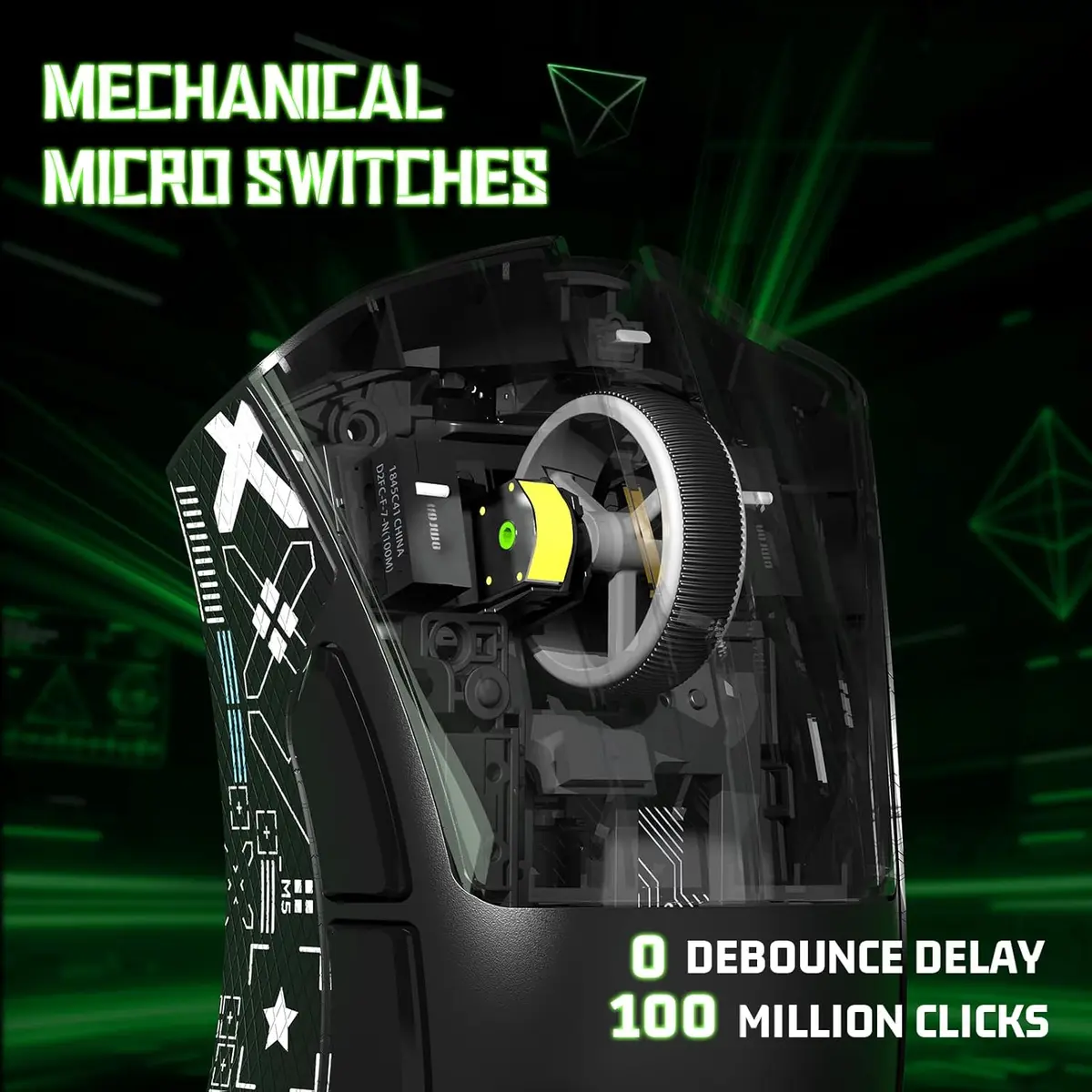 ATTACK SHARK V3 WIRELESS GAMING MOUSE - BLACK - Image 8