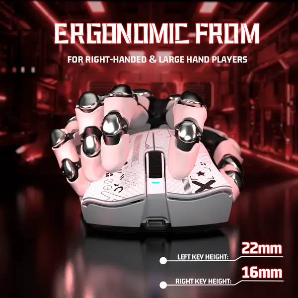ATTACK SHARK V3 WIRELESS GAMING MOUSE - WHITE - Image 3