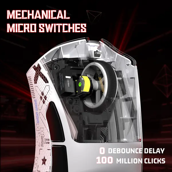 ATTACK SHARK V3 WIRELESS GAMING MOUSE - WHITE - Image 4