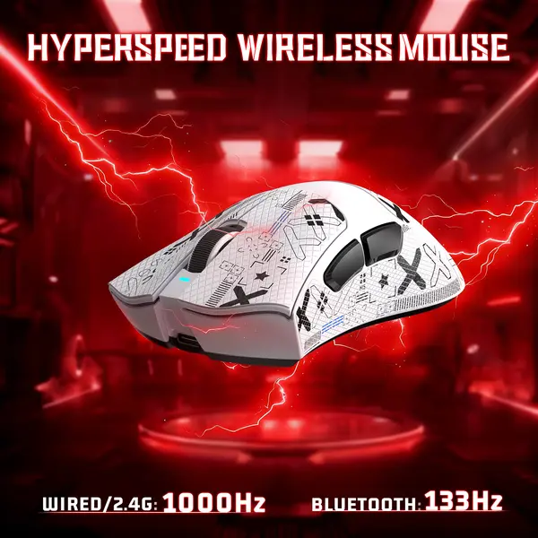ATTACK SHARK V3 WIRELESS GAMING MOUSE - WHITE - Image 5