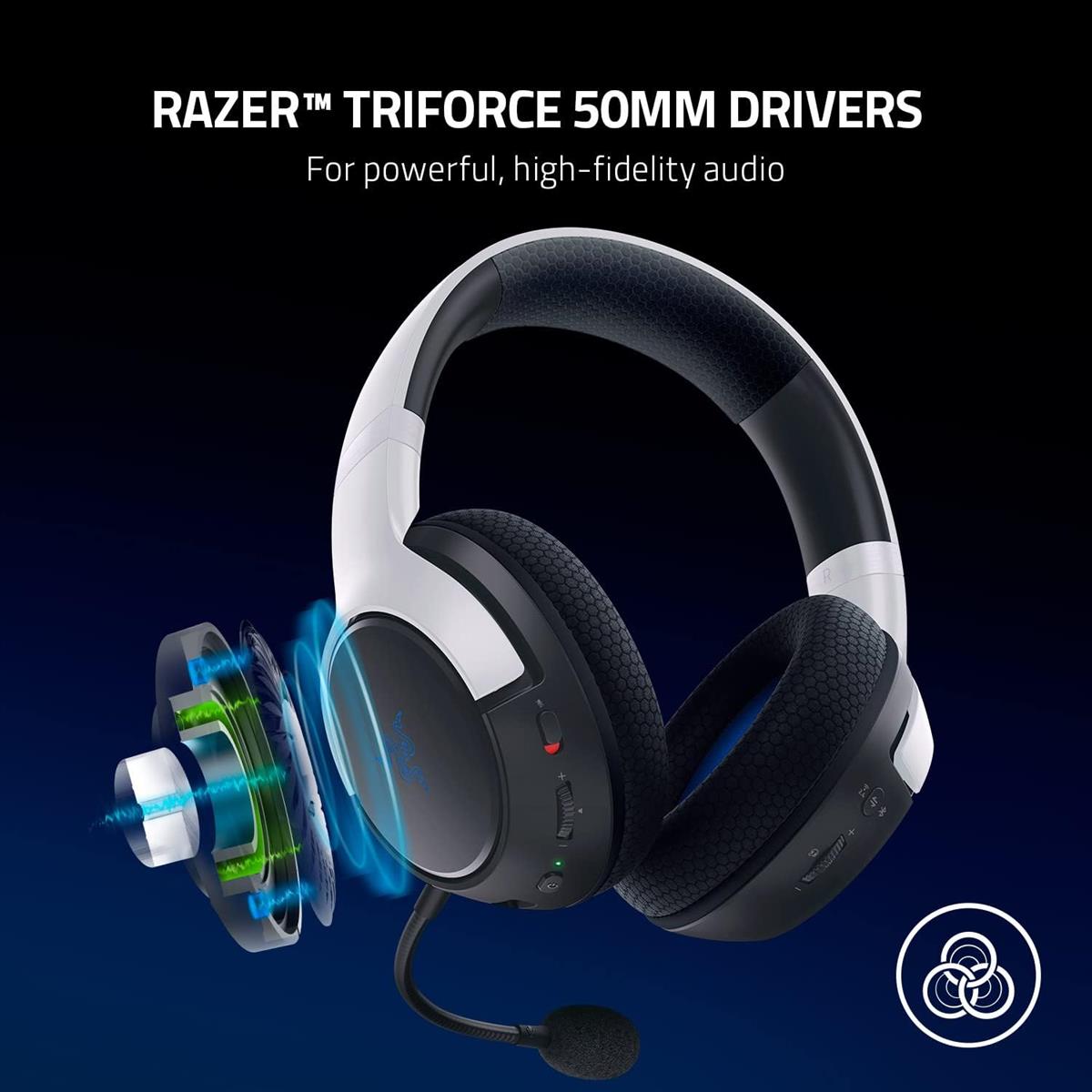 Razer Kaira Dual Wireless Gaming Headset - White - Image 3