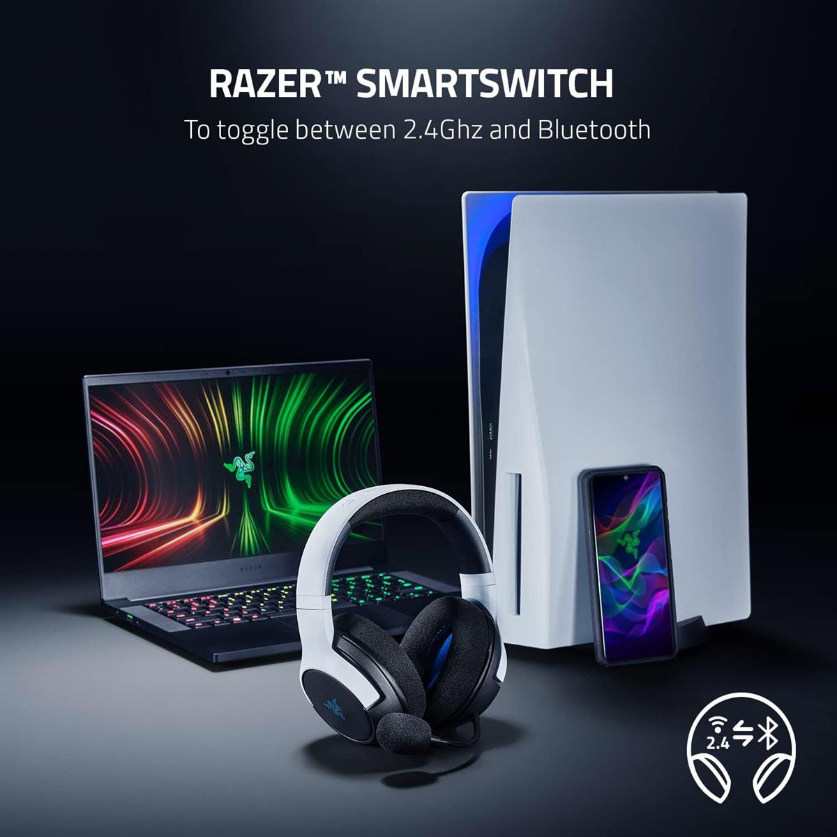 Razer Kaira Dual Wireless Gaming Headset - White - Image 2