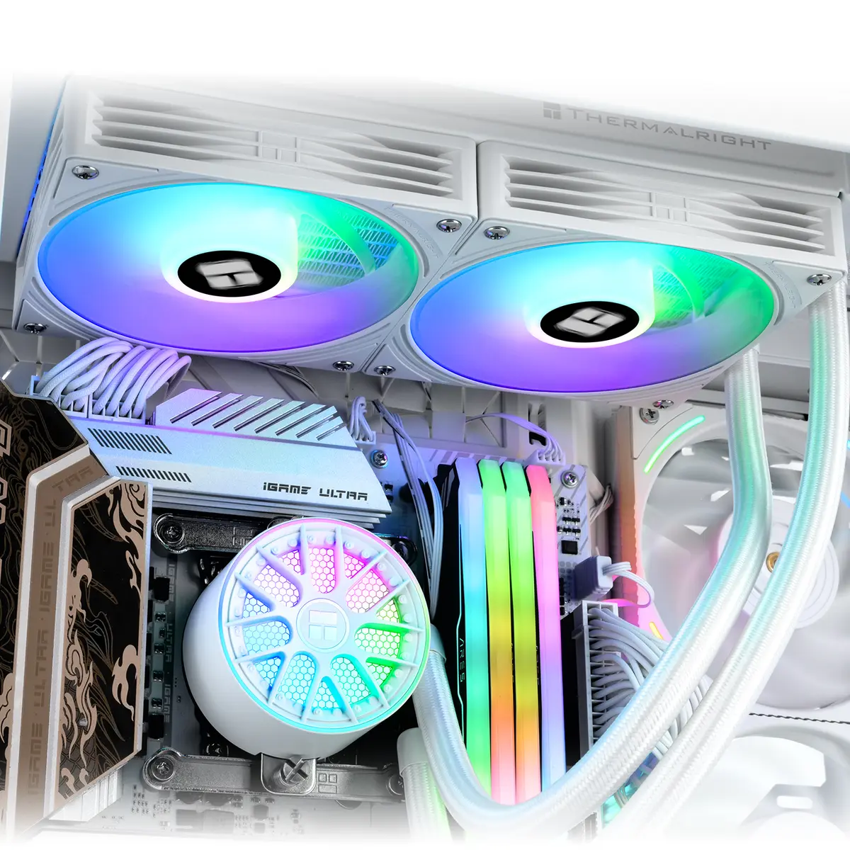 THERMALRIGHT AQUA ELITE 240 V6 ARGB LIQUIDE CPU COOLER - WHITE - Image 8