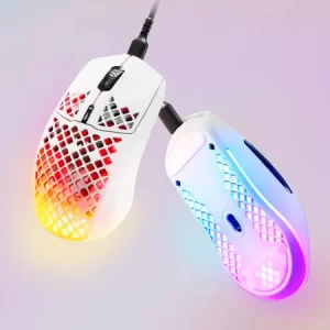 steelseries aerox 3 onyx wired gaimng mouse - snow white