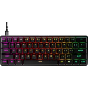 steelseries apex pro mini rgb mechanical wired gaming keyboard - black
