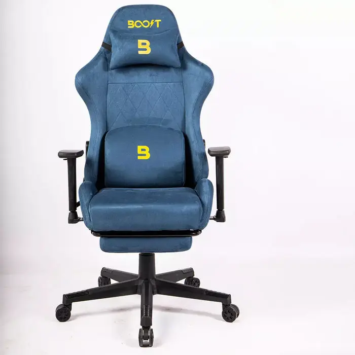 boost ascend ergonomic gaming chair with footrest - blue - Image 2