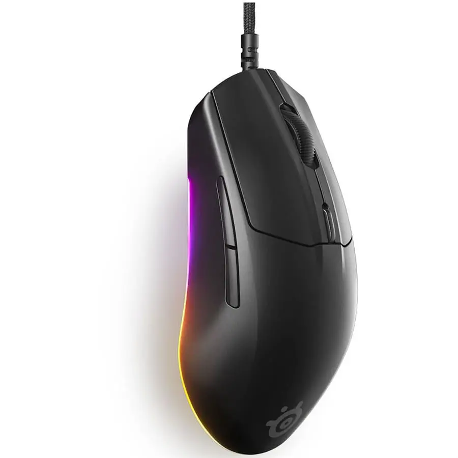 steelseries rival 3 gen 2 wired rgb gaming mouse - black