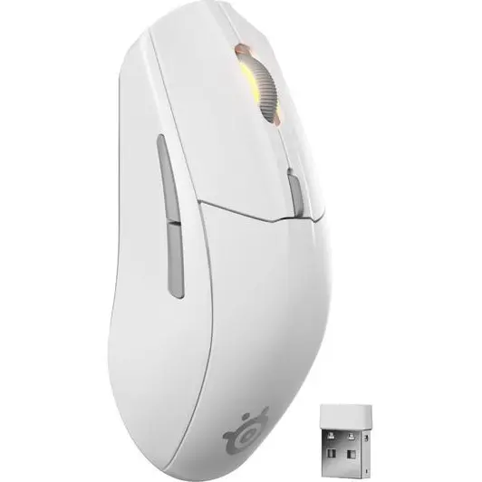 steelseries rival 3 gen 2 wireless rgb gaming mouse - white