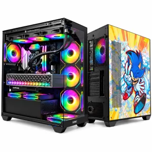 SONIC EL2 ATX MID TOWER GAMING CASE WITH ARGB 4X INFINITY FANS - BLACK HEDGEHOG EDITION