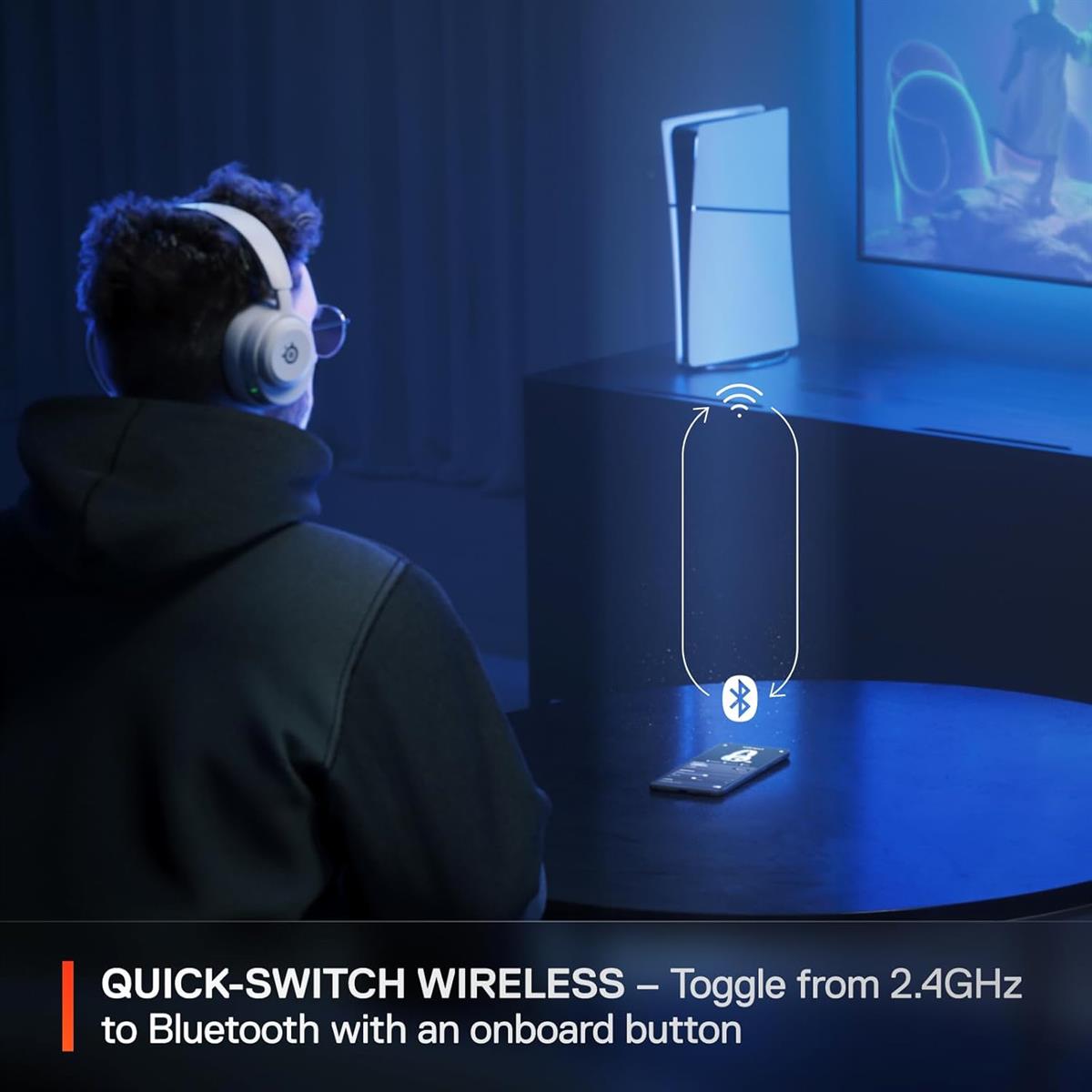 steelseries arctis nova 5 wireless multi-system gaming headphone - white - Image 7